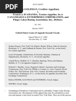 Milton Goldman, Creditor-Appellant v. Francis J. D'amanda, Trustee-Appellee. in Re Canandaigua Enterprises Corporation, and Finger Lakes Racing Association, Inc., Debtors, 412 F.2d 827, 2d Cir. (1969)