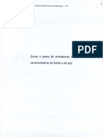 Áreas e Pesos de Armaduras e Característcias Do Betão e Do Aço - IST