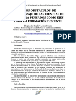 Arias Regalía, Bonan (2014) - Los Obstáculos de Aprendizaje de Las Ciencias de La Tierra Pensados Como Ejes para La Formación Docente