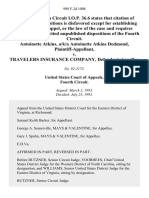 Antoinette Atkins, A/K/A Antoinette Atkins Dedmond v. Travelers Insurance Company, 998 F.2d 1008, 4th Cir. (1993)