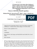 Monroe Cornish v. Richard Race, Secret Service "Dick" John J. Henderson, Psychologist, 40 F.3d 1243, 4th Cir. (1994)