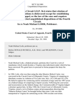 In Re Noah Michael Lohr, 887 F.2d 1080, 4th Cir. (1989)