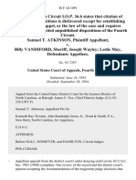 Samuel T. Atkinson v. Billy Vandiford, Sheriff Joseph Wayley Leslie May, 36 F.3d 1091, 4th Cir. (1994)