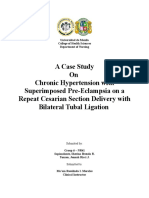 A Case Study On Chronic Hypertension With Superimposed Pre-Eclampsia On A Repeat Cesarian Section Delivery With Bilateral Tubal Ligation