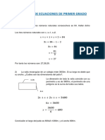 Problemas de Ecuaciones de Primer Grado.