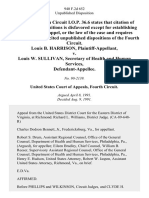 Louis B. Harrison v. Louis W. Sullivan, Secretary of Health and Human Services, 940 F.2d 652, 4th Cir. (1991)