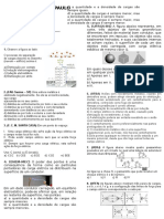 Teste 3ºano - Equilibrio Eletrostático