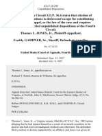 Thomas L. Jones, Jr. v. Freddy Gardner, SR., Sheriff, 831 F.2d 290, 4th Cir. (1987)