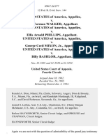 United States v. John Furman Walker, United States of America v. Ellis Arnold Phillips, United States of America v. George Cecil Mixon, Jr., United States of America v. Billy Bashlor, 696 F.2d 277, 4th Cir. (1983)