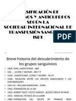 Clasificación de Antígenos y Anticuerpos Según La Sociedad Internacional de Transfusión Sanguínea Isbt