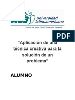 Aplicacion de Una Técnica Creativa para La Solución de Un Problema