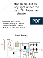 Presentation On LED As Emergency Light Under The