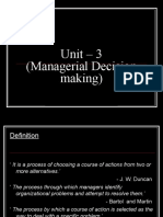 Unit - 3 (Managerial Decision Making)