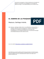 Mazzuca, Santiago Andres (2012) - El Karma de La Psiquiatria