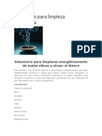 Sahumerio para Limpieza Energética