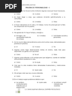 Prueba de Personalidad - I