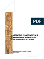 Diseno Curricular Profesorado Economia