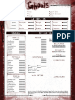 Blood and Smoke Ghoul Character Sheet PDF