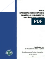 Plan Nacional de Prevencion y Control y Seguimiento de Cance