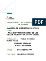 Analisis y Rendimiento Ciclos Teoricos Otto y Diesel