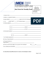 Application Form For Faculty Position