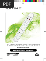 Bauhn 6 Outlet Energy Saving Power Board Manual HE214015