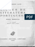 LAPA, M - R. Lições de Literatura Portuguesa. Época Medieval. Coimbra Coimbra Editora, 1955. Cap. 1.