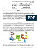 Design and Production of Methane Gas From Food Waste Using Anaerobic Digestion