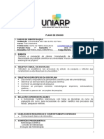 Plano de Ensino Metodologia Cientifica