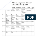 Algebra I September 5 Thru October 7 2016