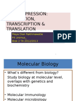 Gene Expression: Replication, Transcription & Translation: Maya Dian Rakhmawatie FK Unimus - Blok 2 TA 2012/2013