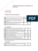 BN-S-UC001B Checklist For The Mechanical Completion, Incl. Pre-Commissioning Activities