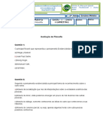 Avaliação de Filosofia 2 Ano II Bimestre