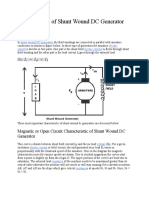 Characteristic of Shunt Wound DC Generator