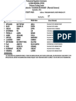 Licensure Examination For TEACHERS-SECONDARY - (Physical Sciences) Palawan Testing Center