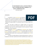 Pedro Spano Tardivo. EL PRINCIPIO DE TRANSPARENCIA DE LA GESTION PÚBLICA EN EL MARCO DE LA TEORÍA DEL BUEN GOBIERNO Y LA BUENA ADMINISTRACIÓN