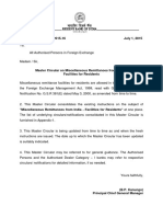 Rbi - Master Circular On Miscellaneous Remittances From India - Facilities For Residents PDF