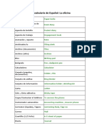 Vocabulario de Español La Oficina