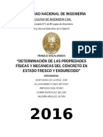 Determinación de Las Propiedades Físicas y Mecánicas Del Concreto en Estado Fresco y Endurecido