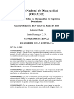 Ley - 42 - 2000 Sobre La Discapacidad en República Dominicana