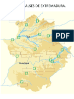 Mapas Físico Mudo de Extremadura