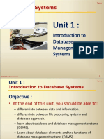 Lecture 1 - Introduction To Databaase Management Systems PDF