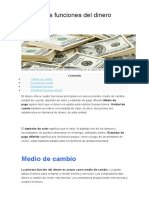 Principales Funciones Del Dinero