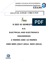 Digital Logic Circuits: Ii Eee Iii Semester