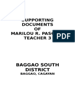 Supporting Documents OF Marilou R. Pascual Teacher 3: Baggao South District