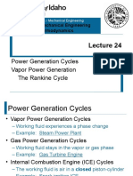 Power Generation Cycles Vapor Power Generation The Rankine Cycle