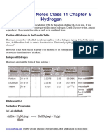 Chemistry Notes Class 11 Chapter 9 Hydrogen