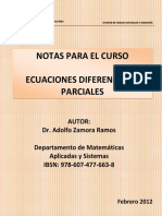 Notas para El Curso Ecuaciones Diferenciales Parciales - Adolfo Zamora Ramos