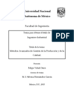 Métodos Avanzados de La Gestión de La Producción y La Calidad