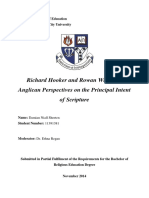 Richard Hooker and Rowan Williams: Anglican Perspectives On The Principal Intent of Scripture